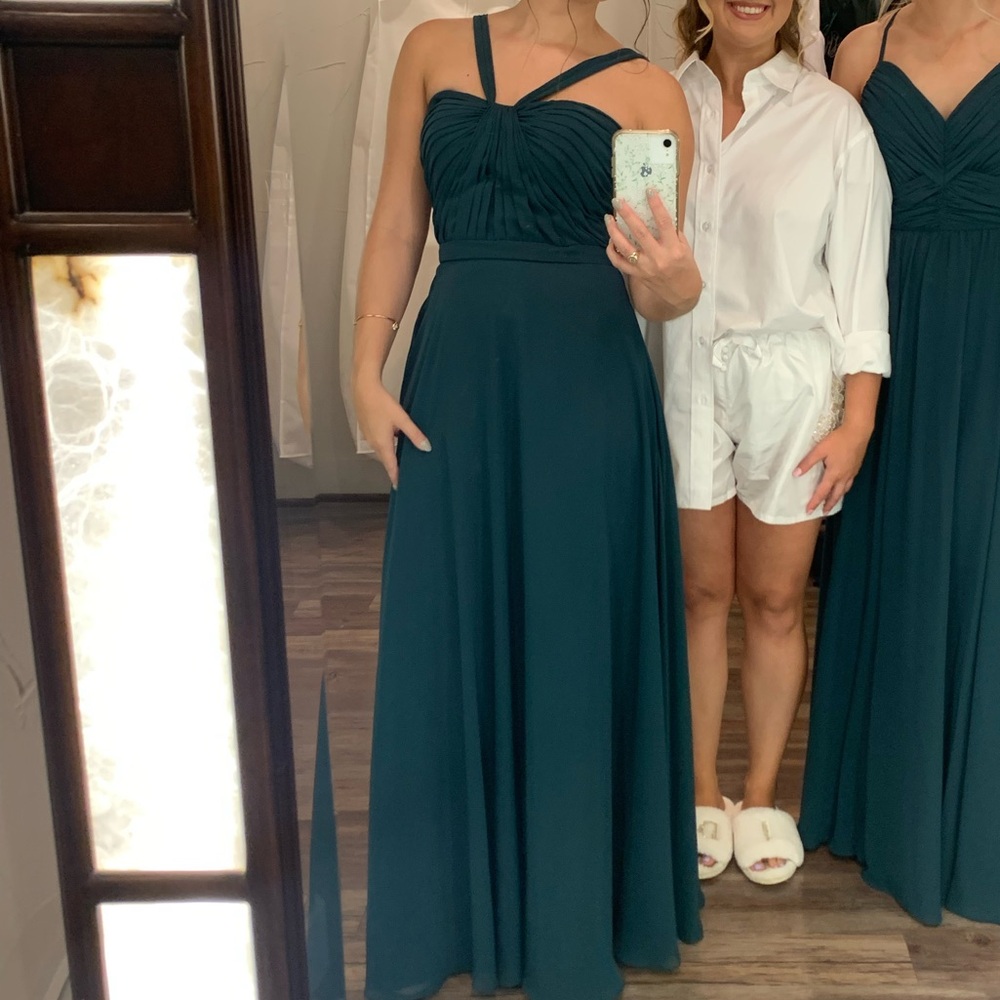 Elegant Forest Green Kennedy Blue Bridesmaid Dress